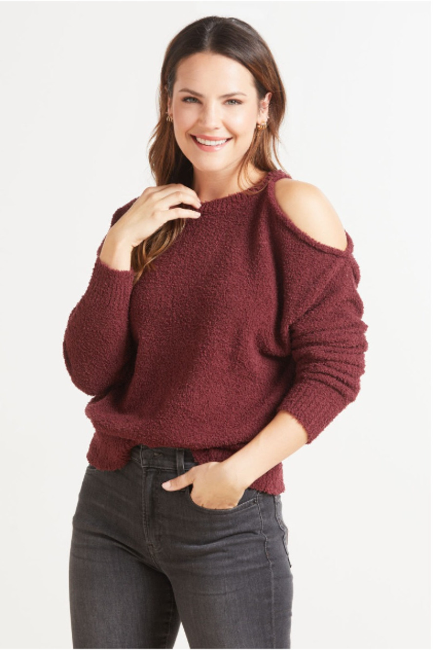 JAMISON NWT Evereve Chenille Cut Out Pullover // XS